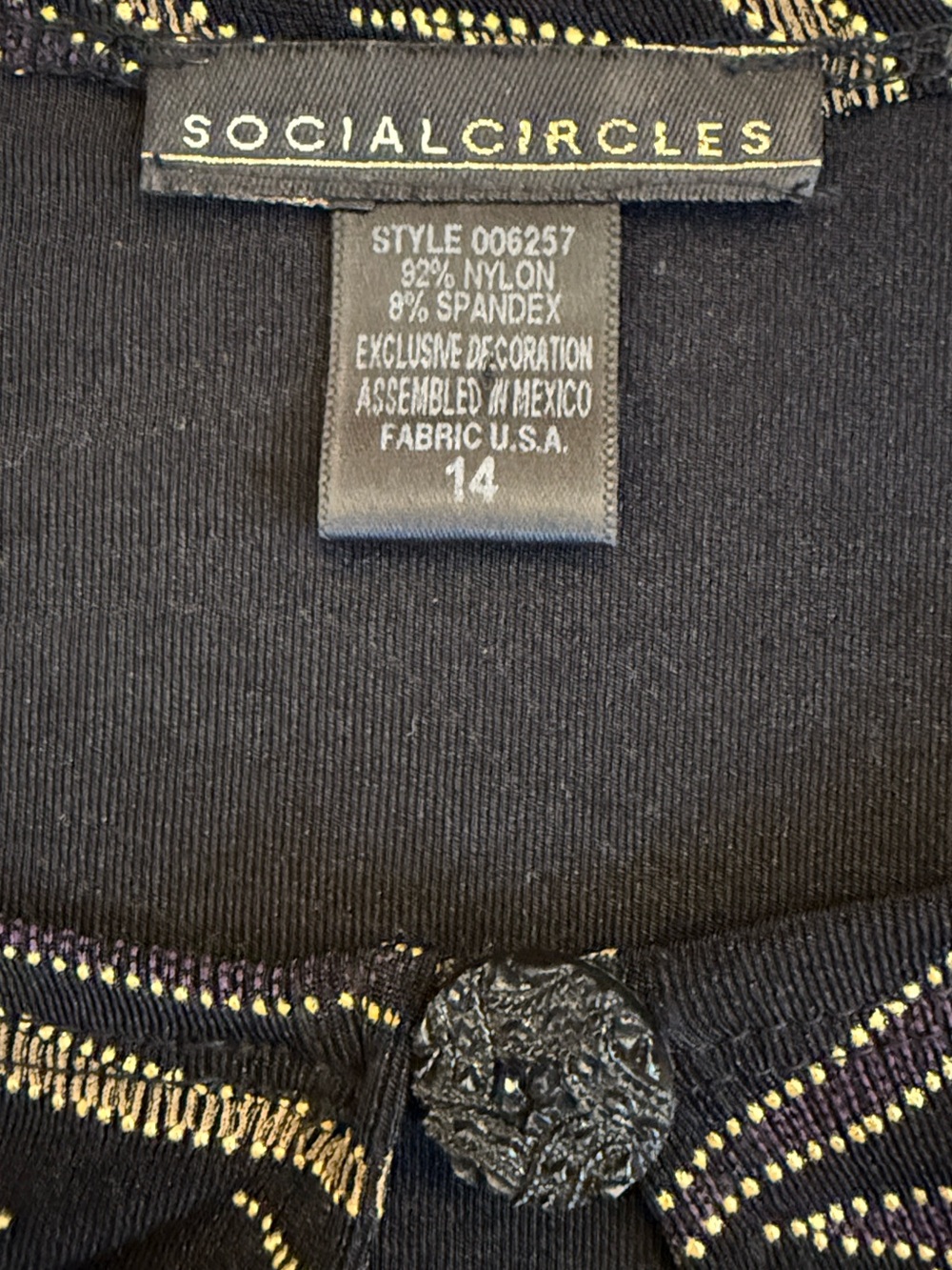 Vintage Beaded Fringe Bolero Jacket Metallic Evening Party Open Front Size 14 - Picture 9 of 14